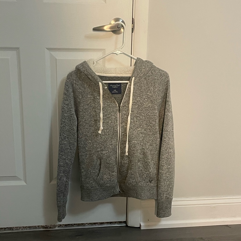 American Eagle Sherpa Hooded Zip Up